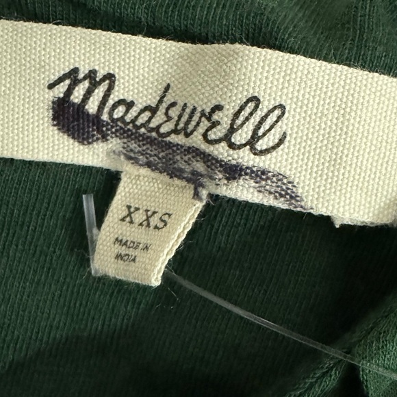 MADEWELL Sleeveless Crewneck Bubble Tank Top Sz XXS (Fits XS) Green Pleated New - Picture 10 of 13